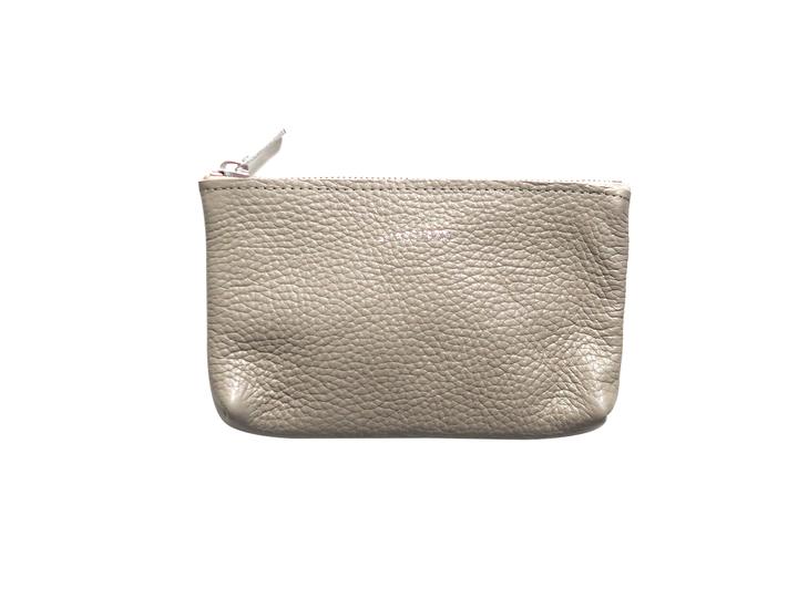MINIMAL LEATHER POUCH (Small)- GREIGE