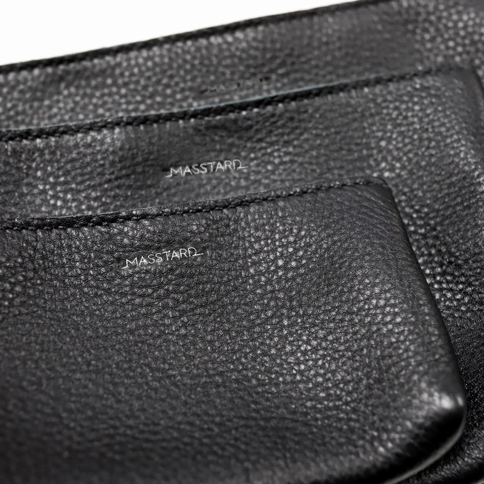MINIMAL LEATHER POUCH (Small)- BLACK