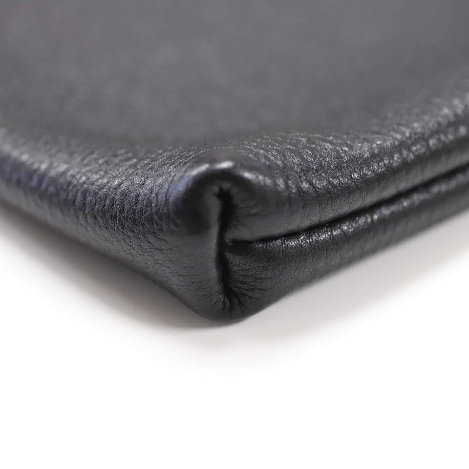 MINIMAL LEATHER POUCH (Large)- BLACK